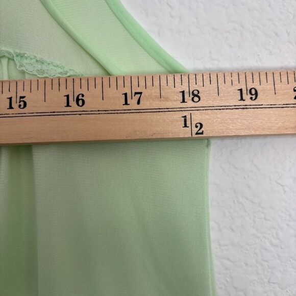 Vintage Womens Night Gown & Robe Set M Light Green Maxi Cottagecore St Patricks - Picture 14 of 15